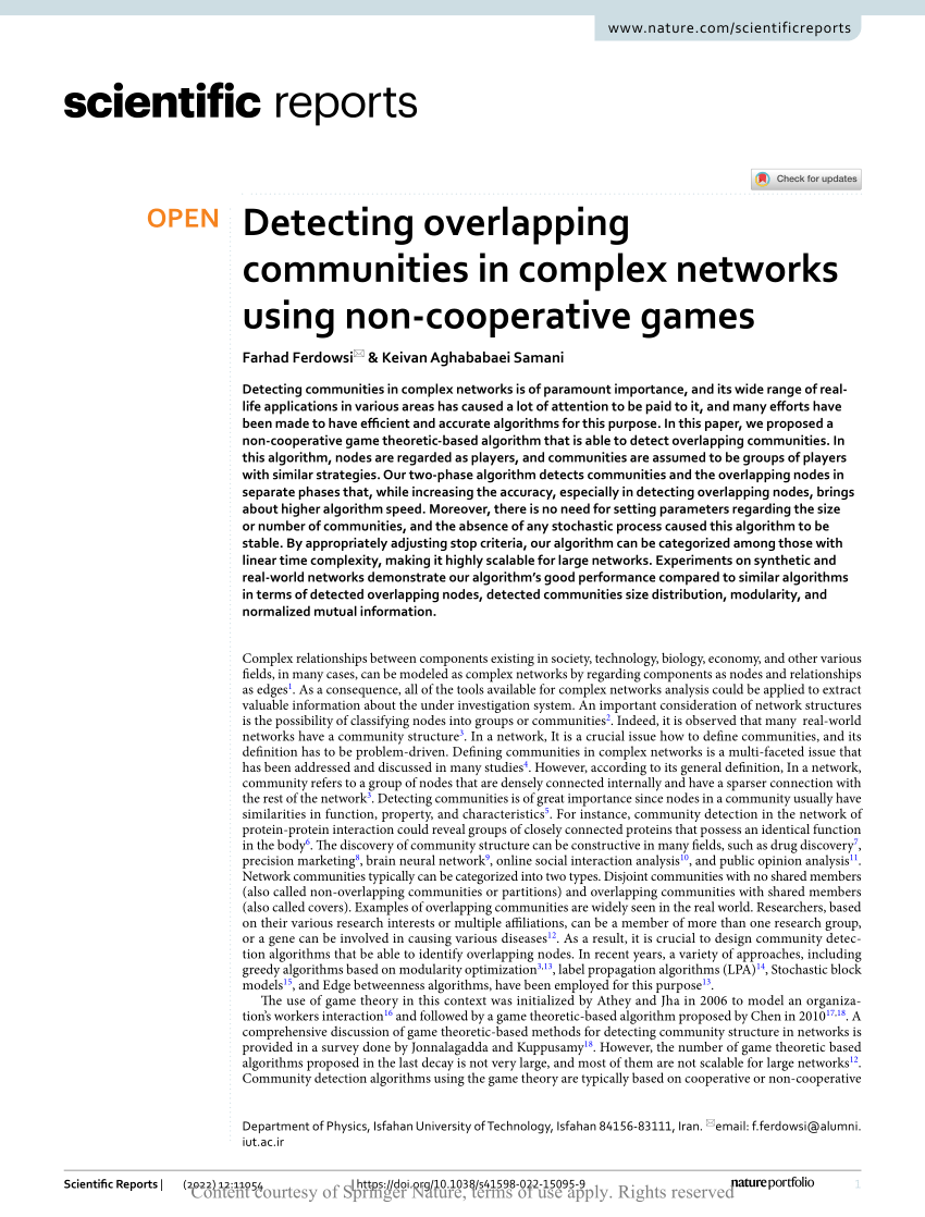 Pdf Detecting Overlapping Communities In Complex Networks Using Non