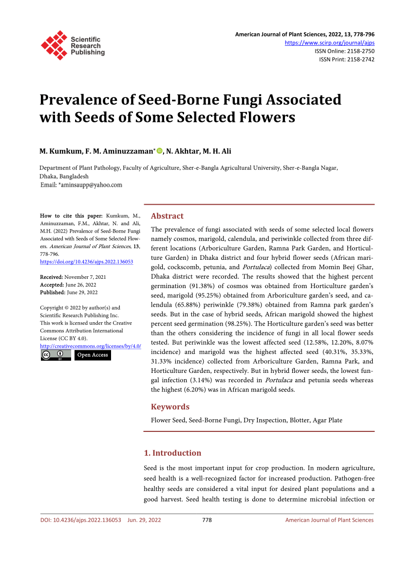 research paper on seed borne fungi