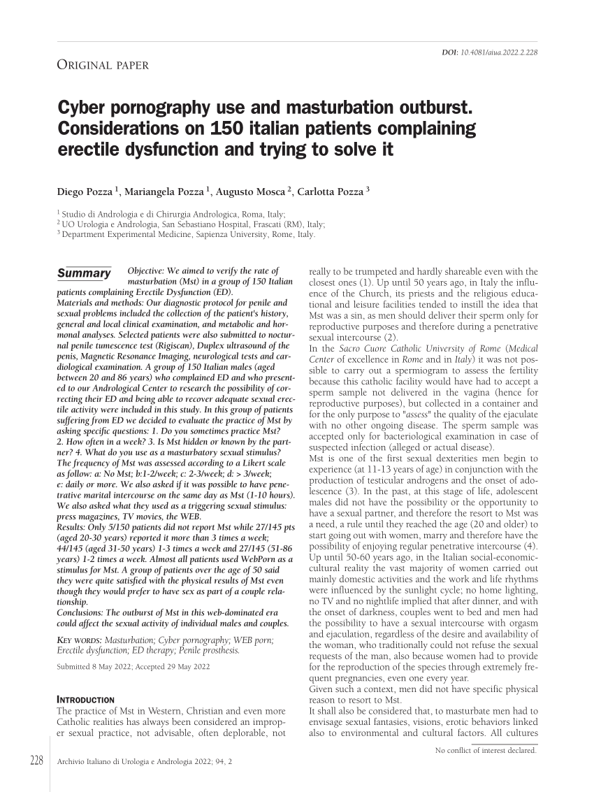 PDF Cyber pornography use and masturbation outburst