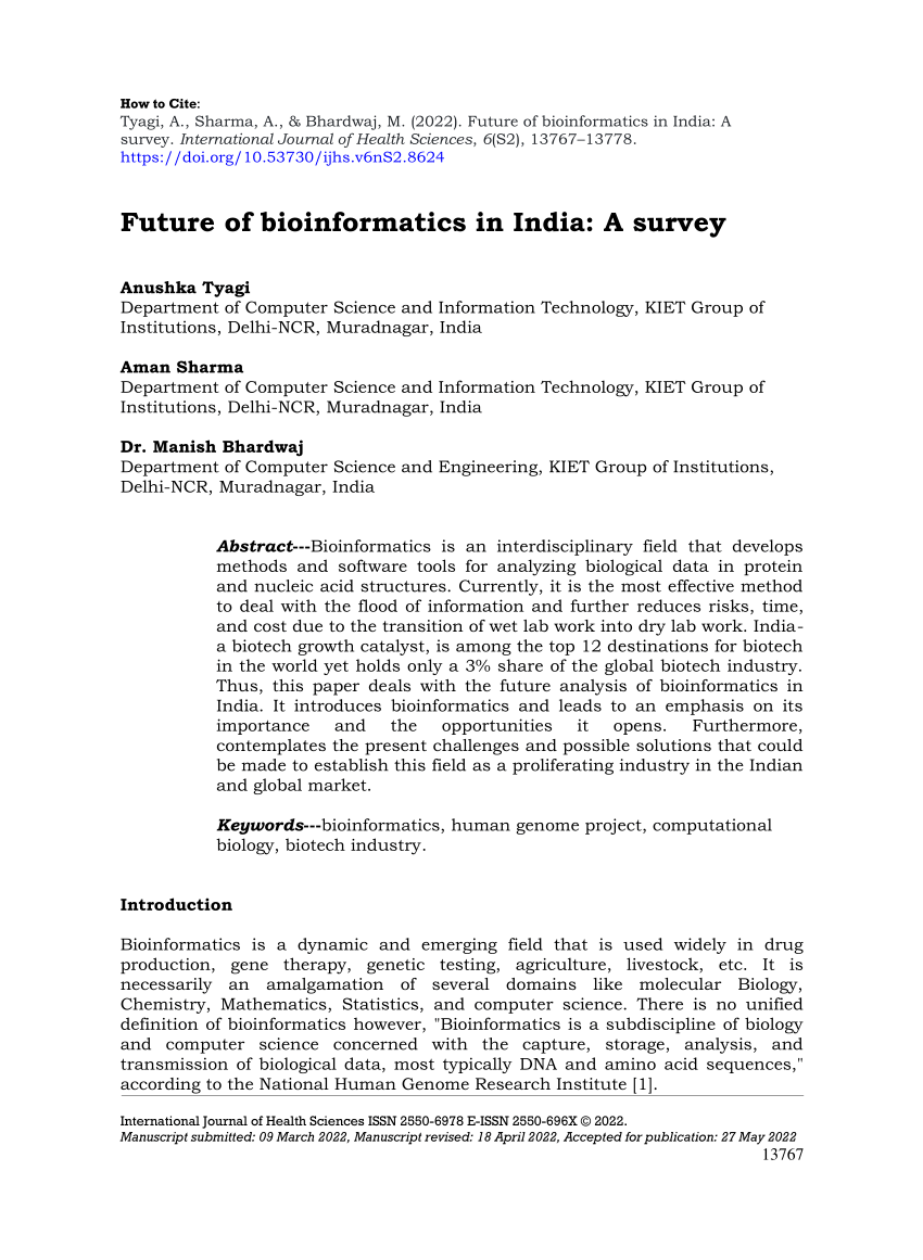bioinformatics dissertation in india