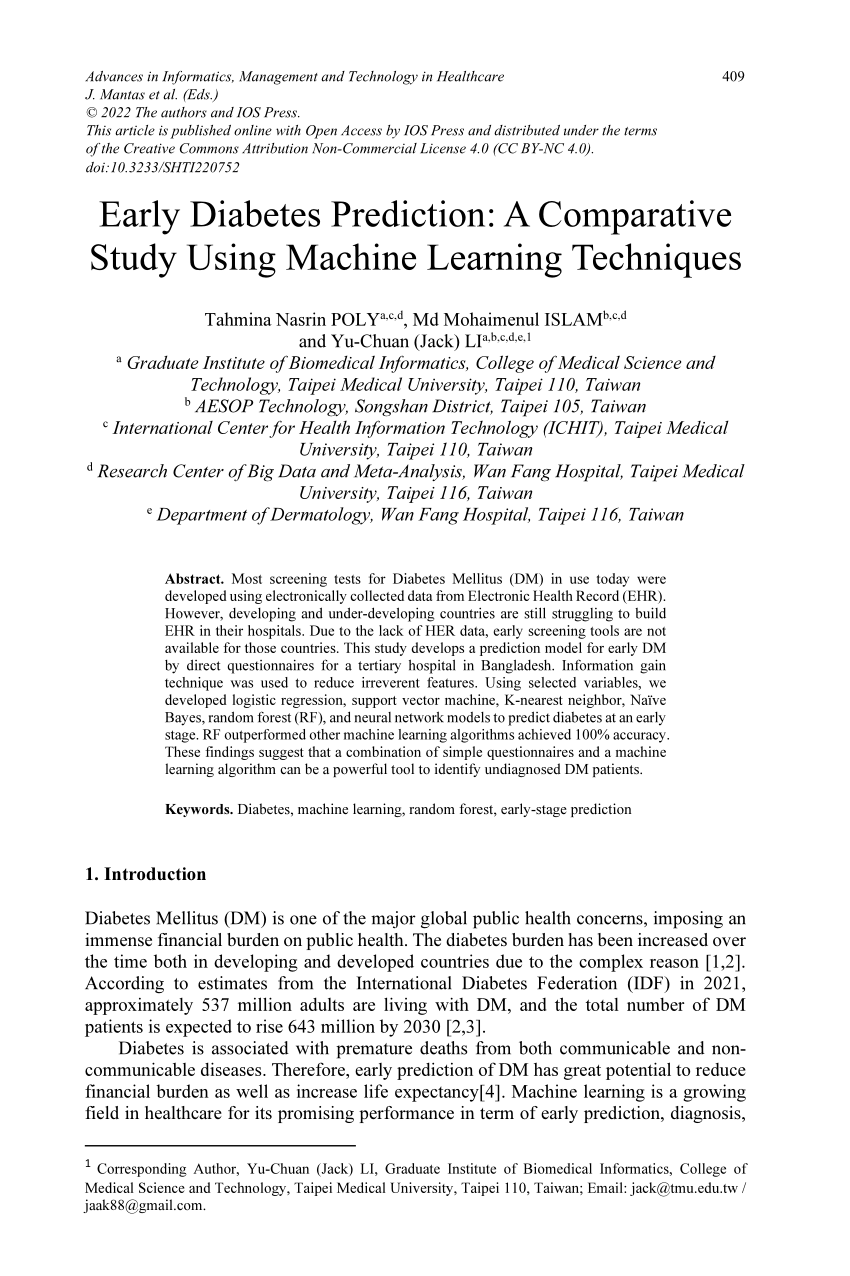 diabetes prediction using machine learning research paper ieee