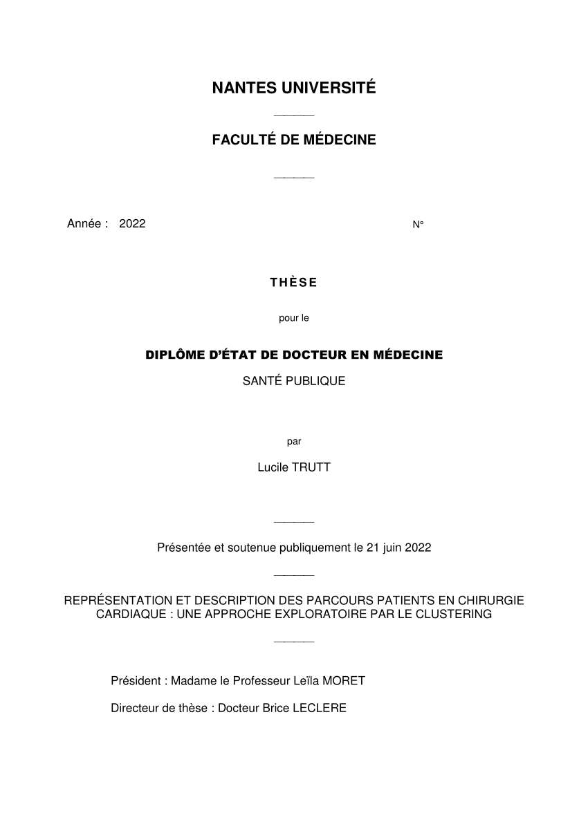 Pdf Représentation Et Description Des Parcours Patients En Chirurgie