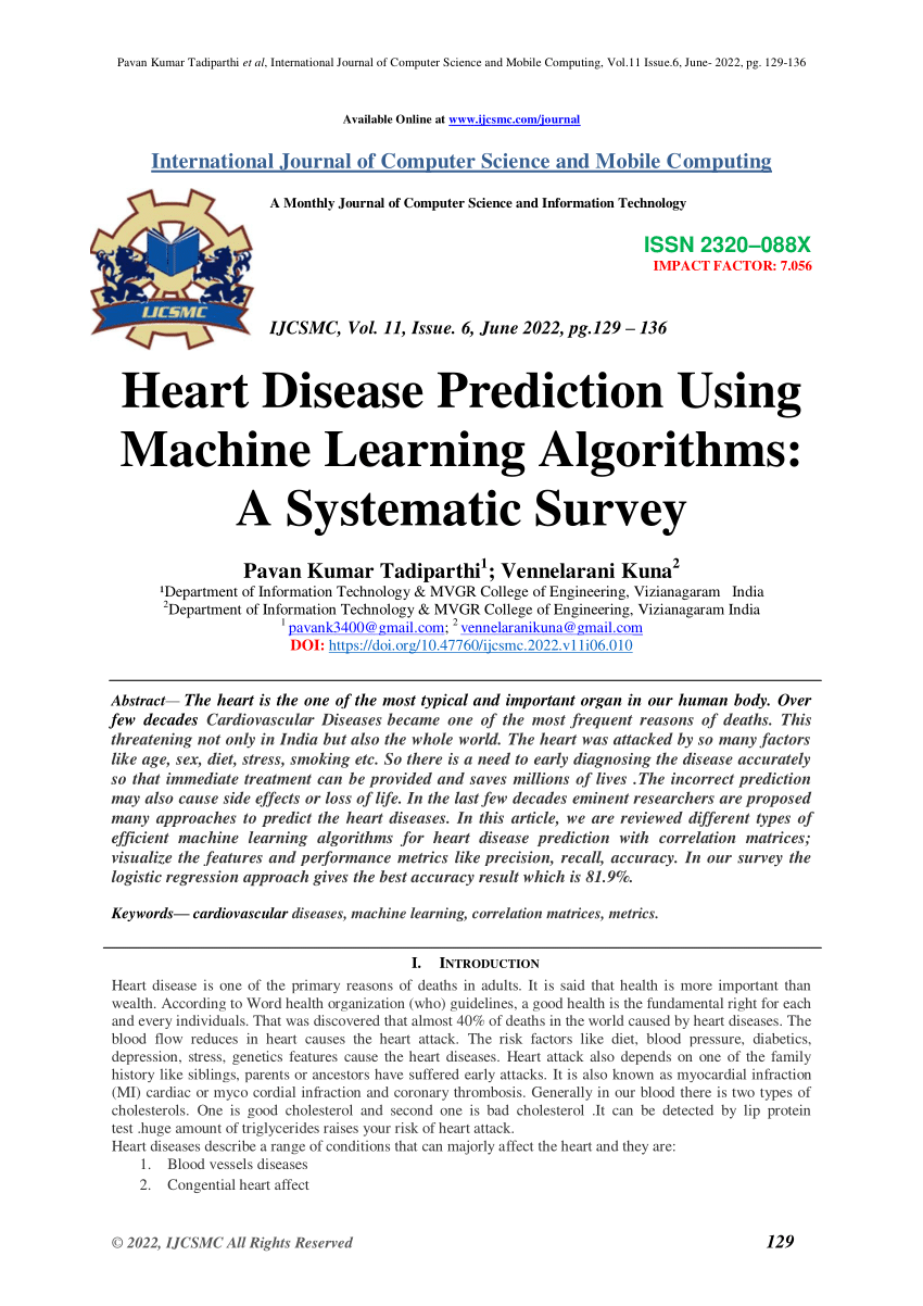 heart disease prediction research paper ieee