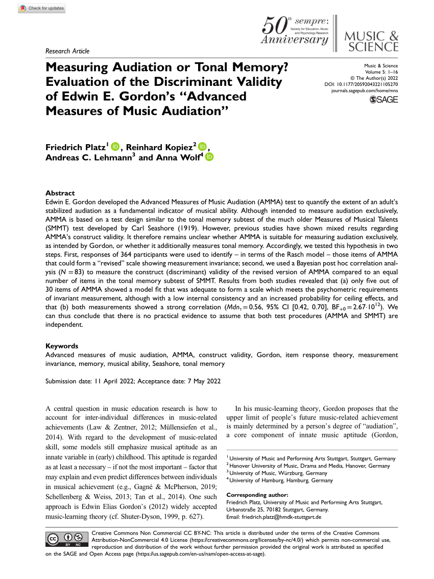 pdf-measuring-audiation-or-tonal-memory-evaluation-of-the-discriminant-validity-of-edwin-e