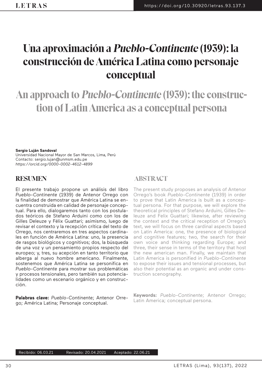 Pdf Una Aproximación A Pueblo Continente 1939 La Construcción De América Latina Como 9548