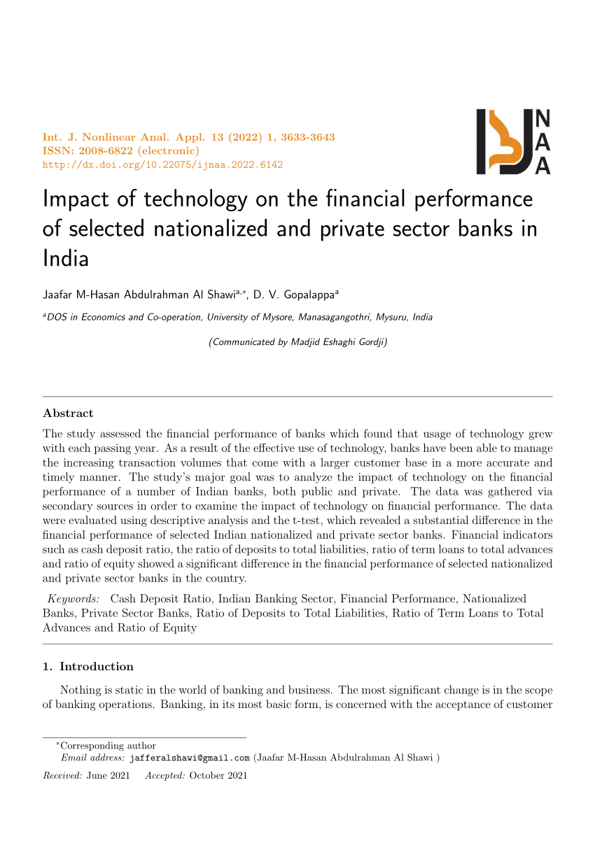 research paper on financial performance of banks in india