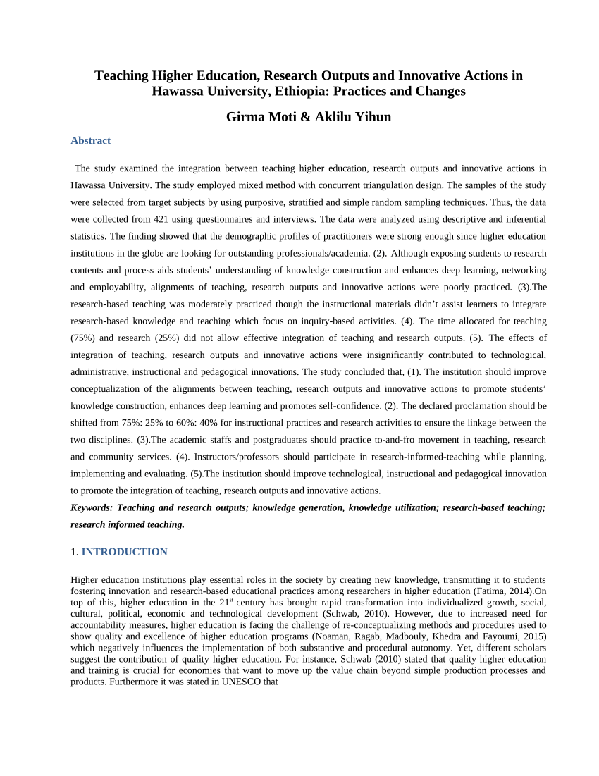 hawassa university management research paper pdf