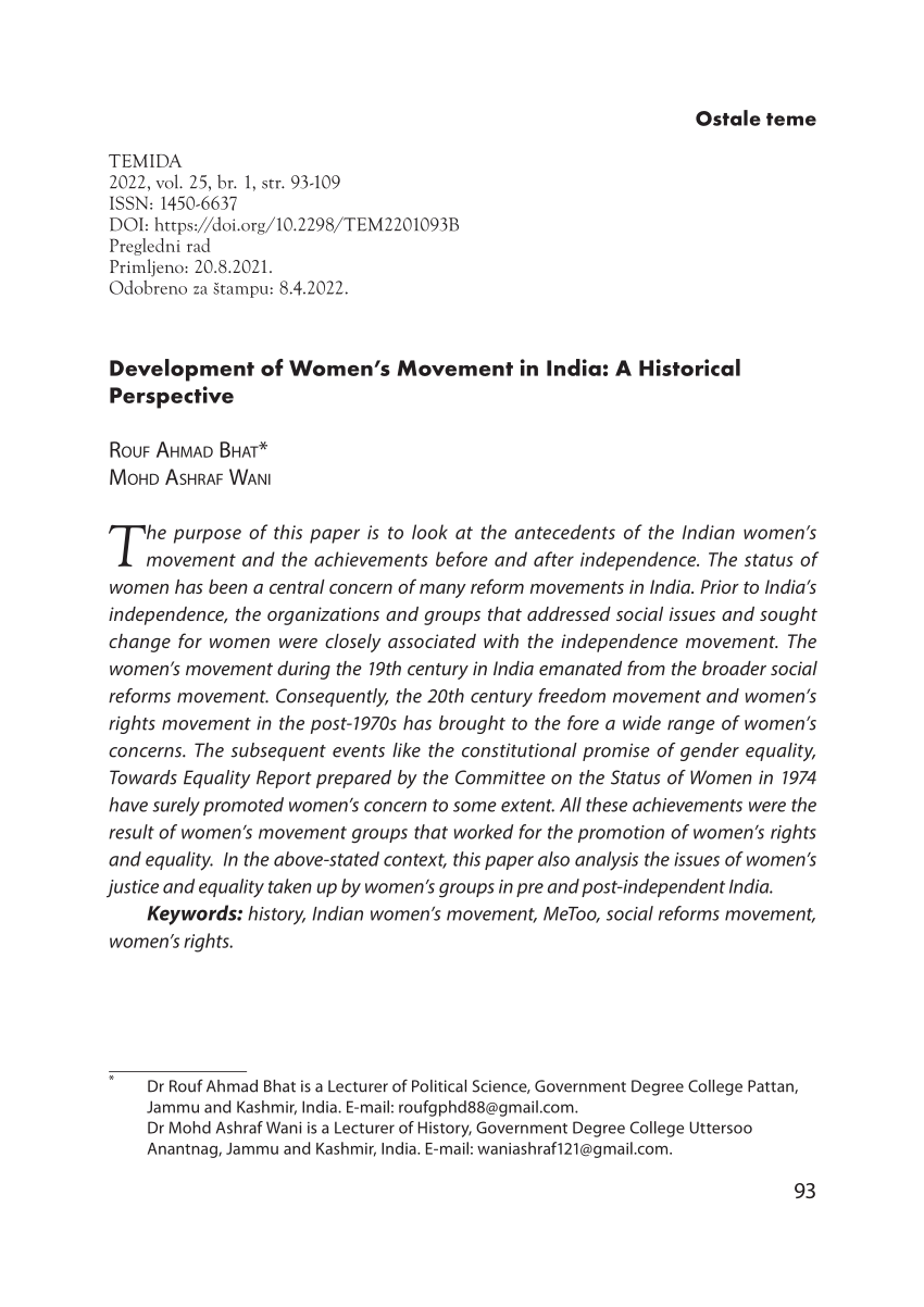 Women's Movement in India – Modern History Notes - Blog