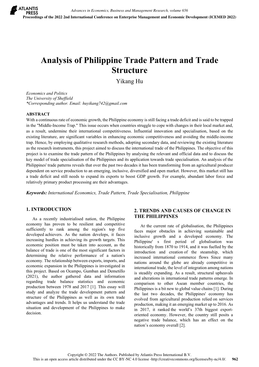 essay about international trade in the philippines