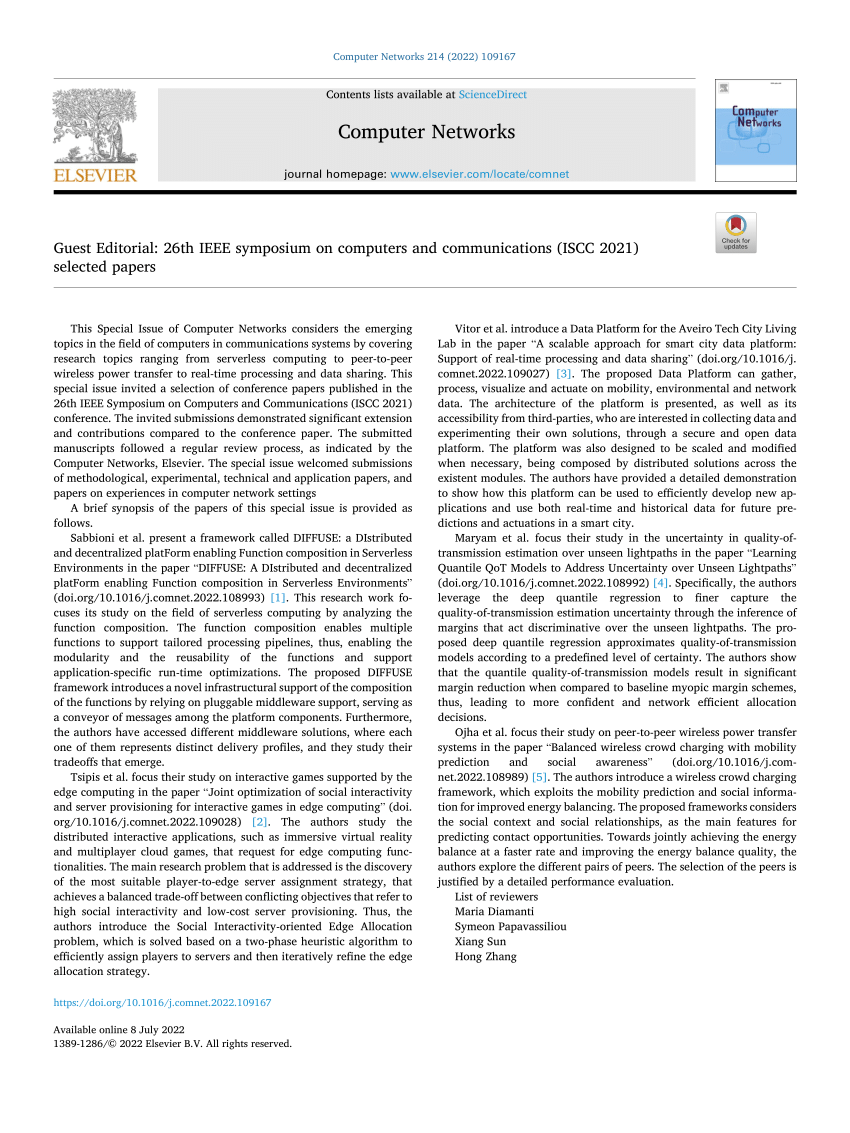 (PDF) Guest Editorial 26th IEEE Symposium on Computers and