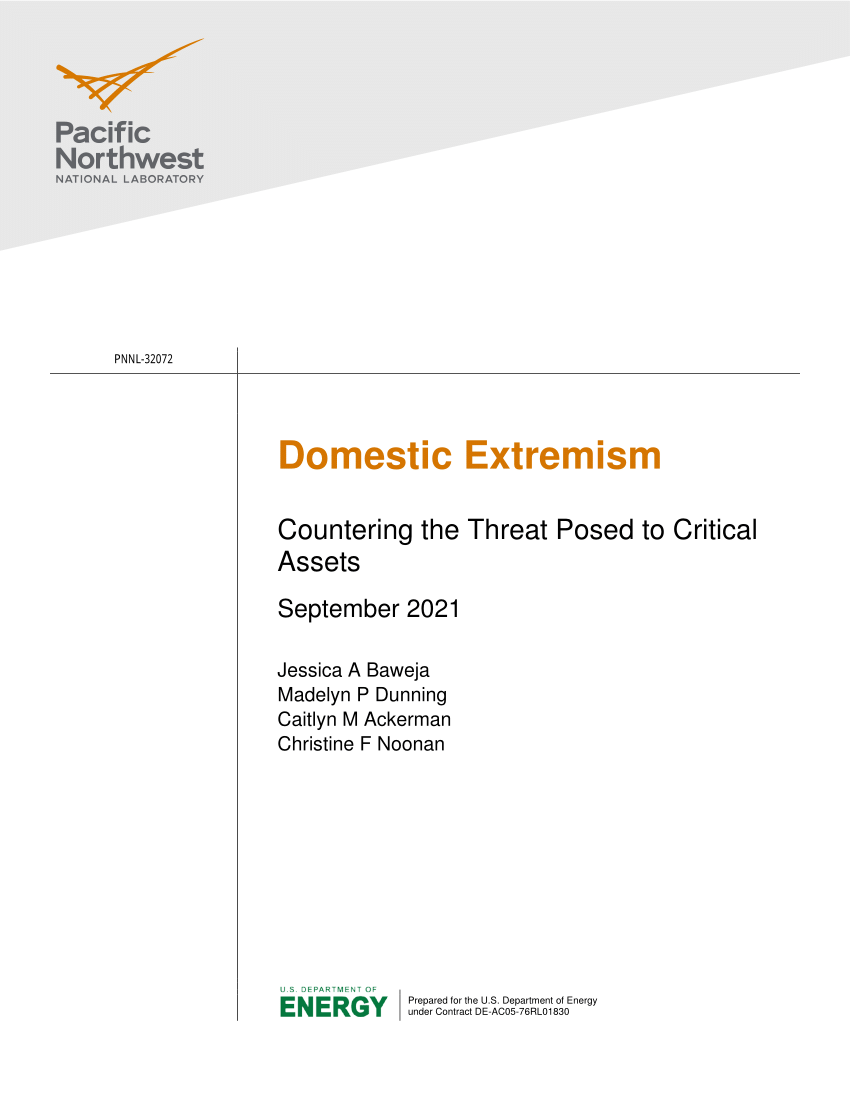 Pdf Domestic Extremism Countering The Threat Posed To Critical Assets Domestic Extremism 1757