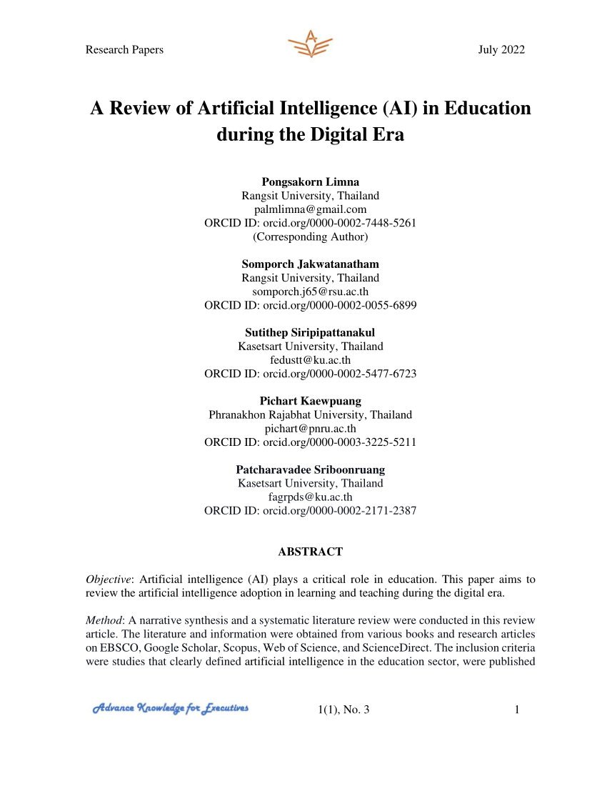 literature survey of artificial intelligence