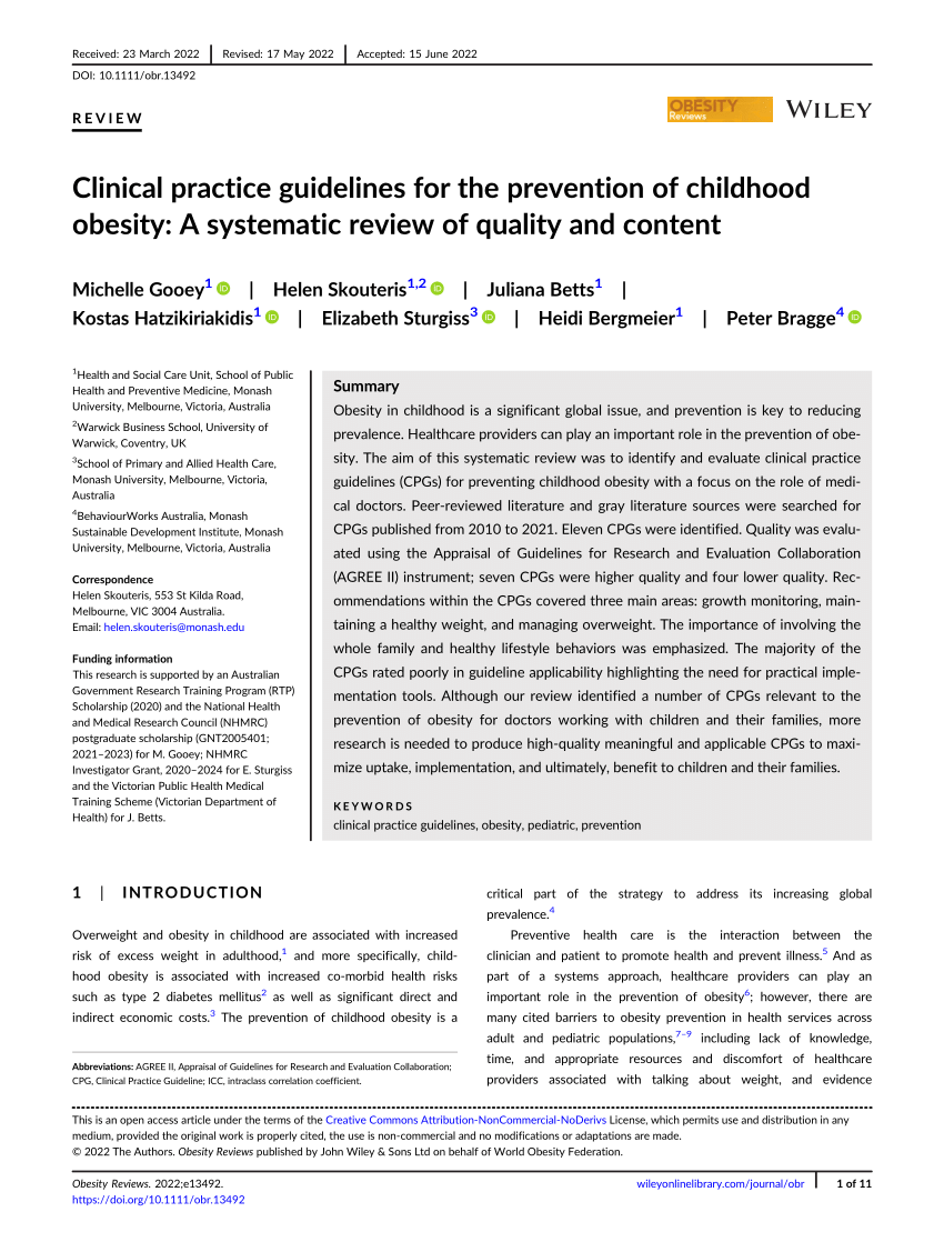 obesity research and clinical practice