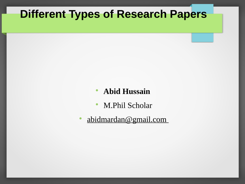 types of research paper pdf
