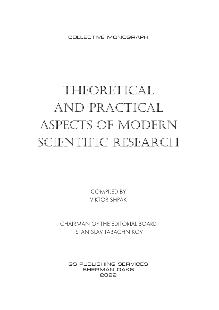 PDF) Theoretical And Practical Aspects Of Modern Scientific Research