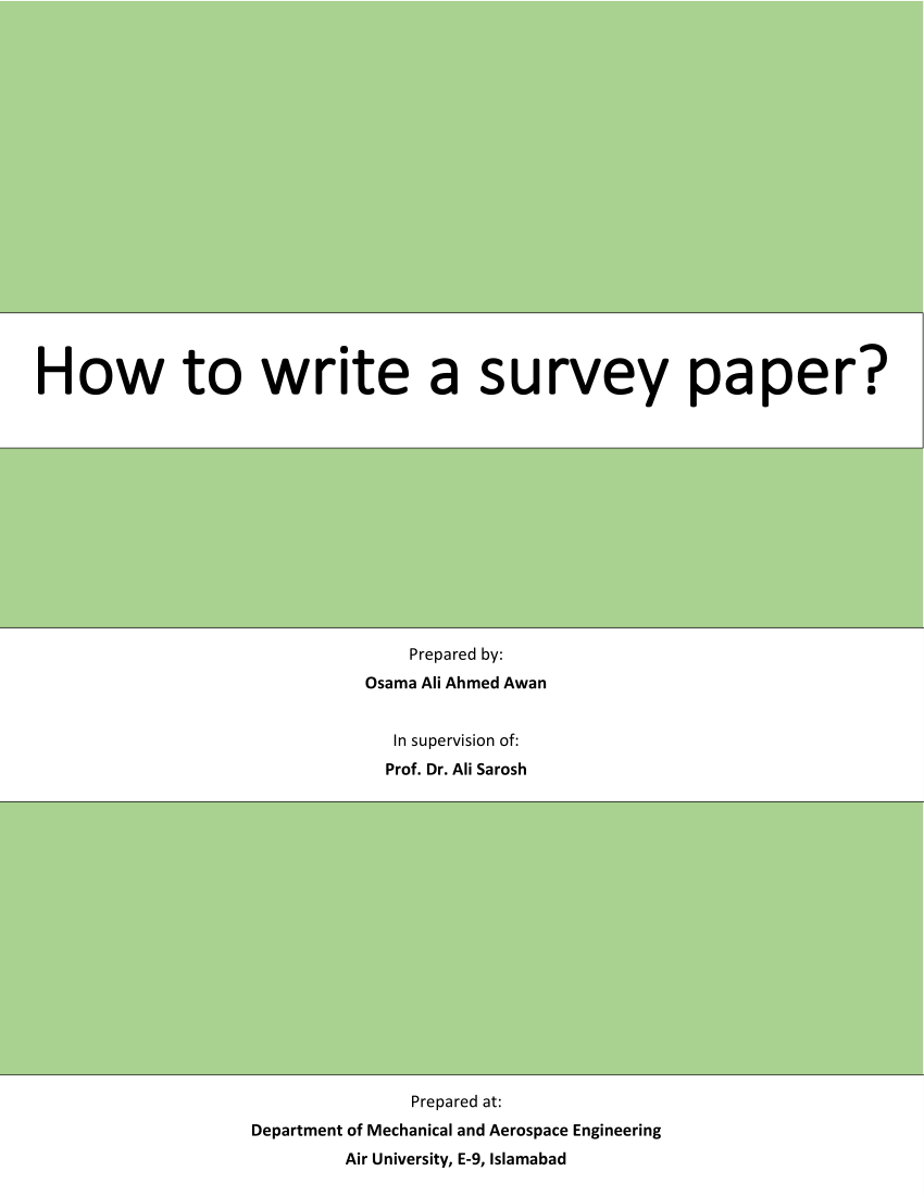 survey research paper pdf