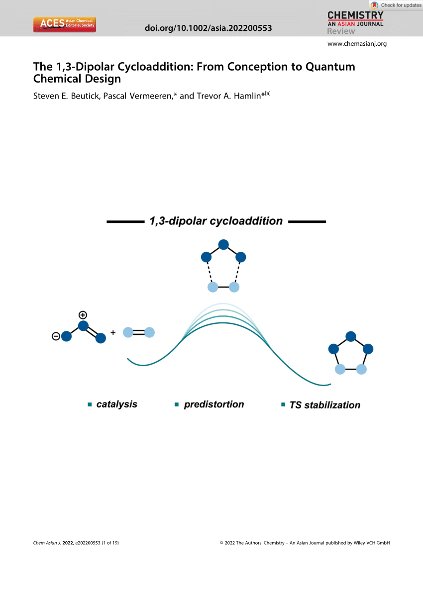 PDF) The 1,3‐Dipolar Cycloaddition: From Conception to Quantum Chemical  Design