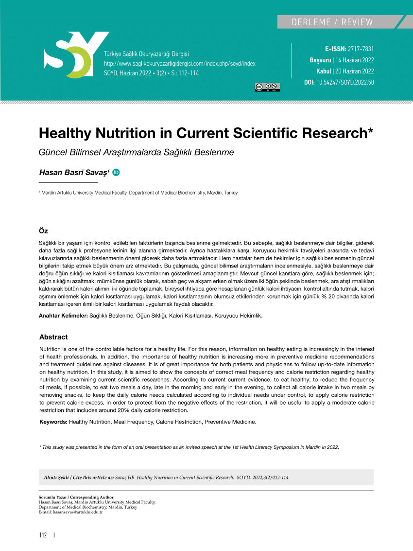 nutrition research articles elsevier