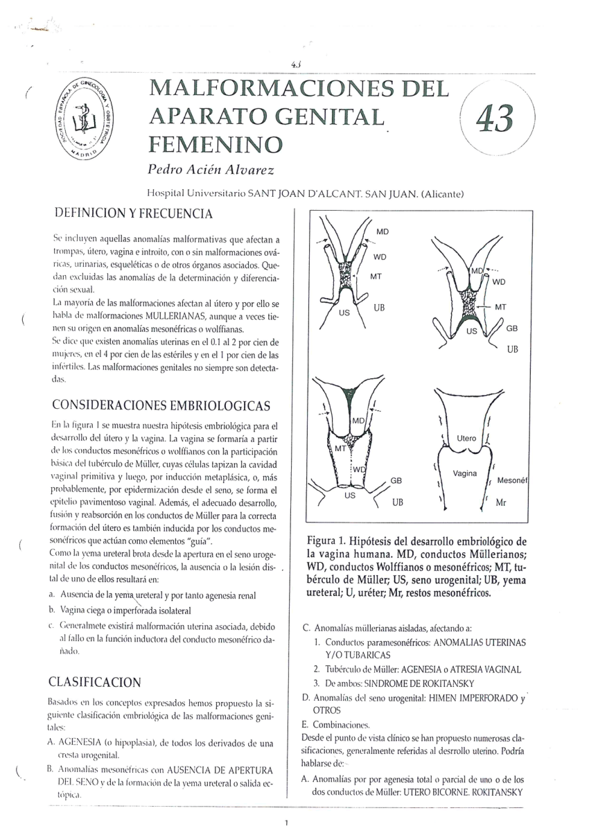 Pdf Malformaciones Del Aparato Genital Femenino 8491