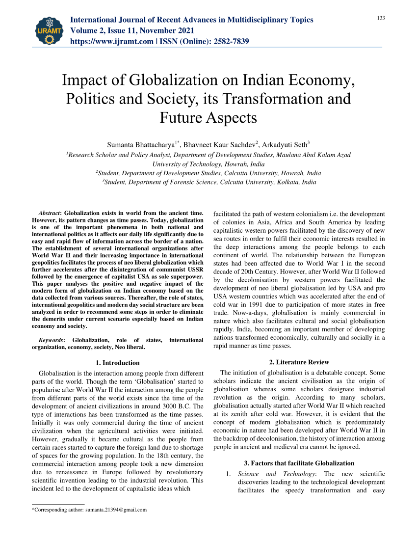 case study on globalization in india