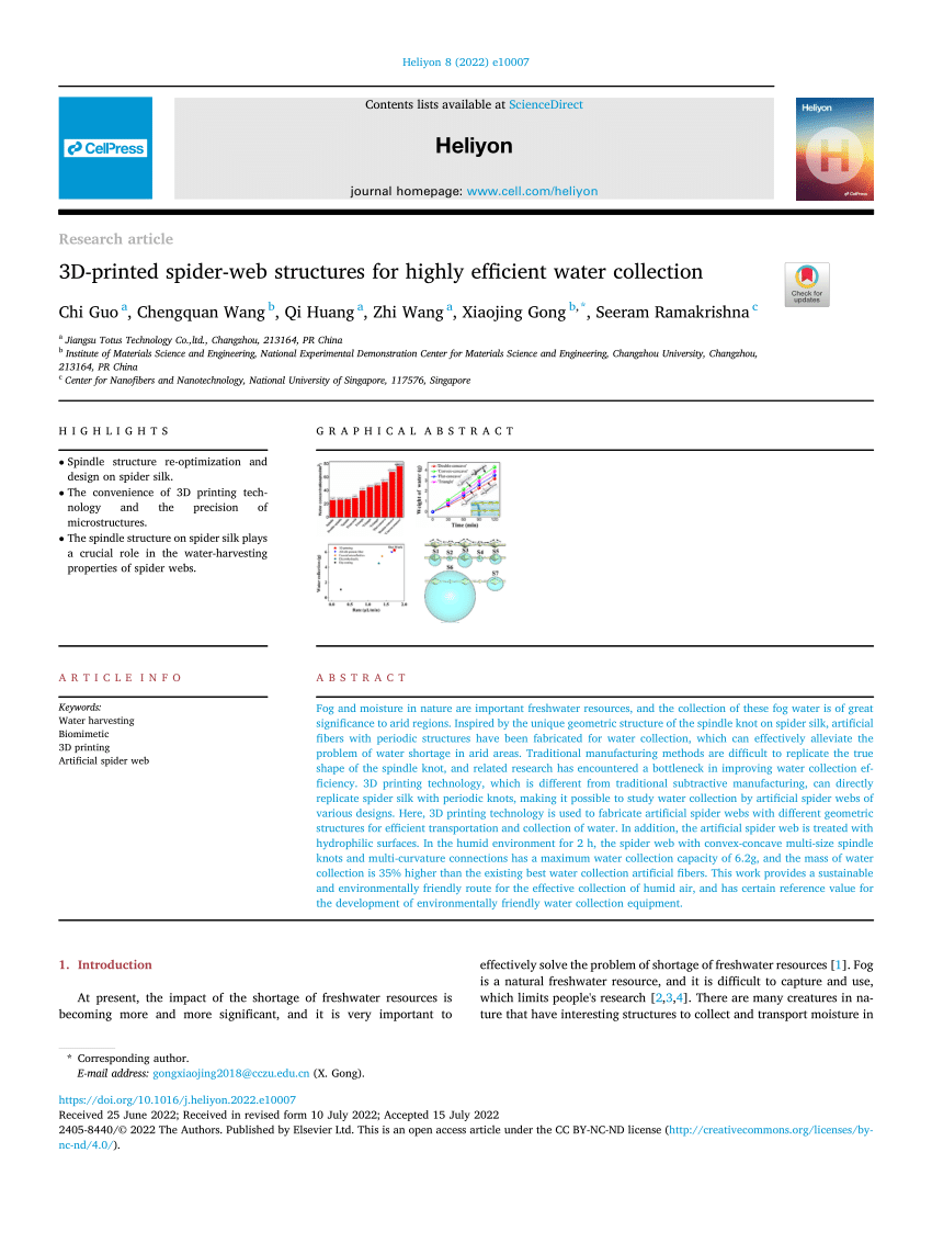 Structural optimization of 3D-printed synthetic spider webs for high  strength