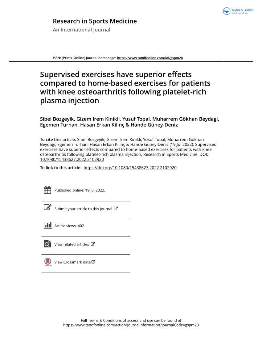 PDF Supervised exercises have superior effects compared to home  