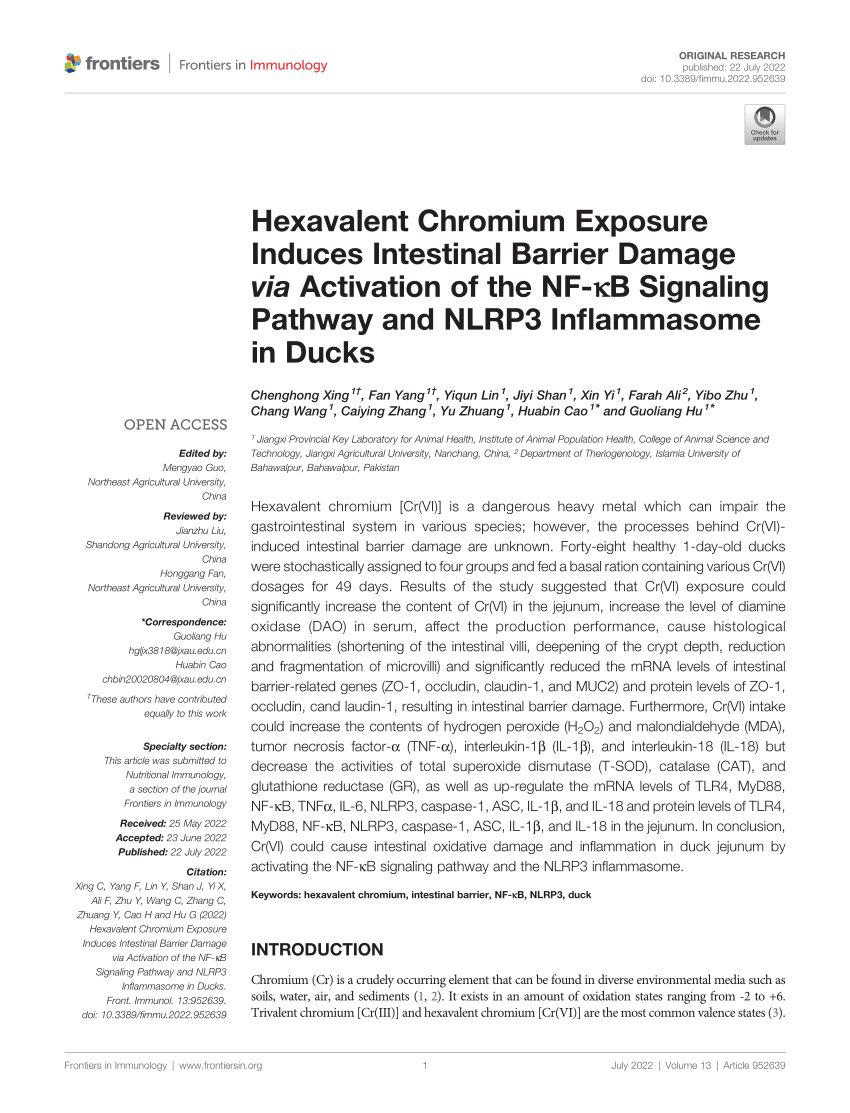 hexavalent chromium exposure