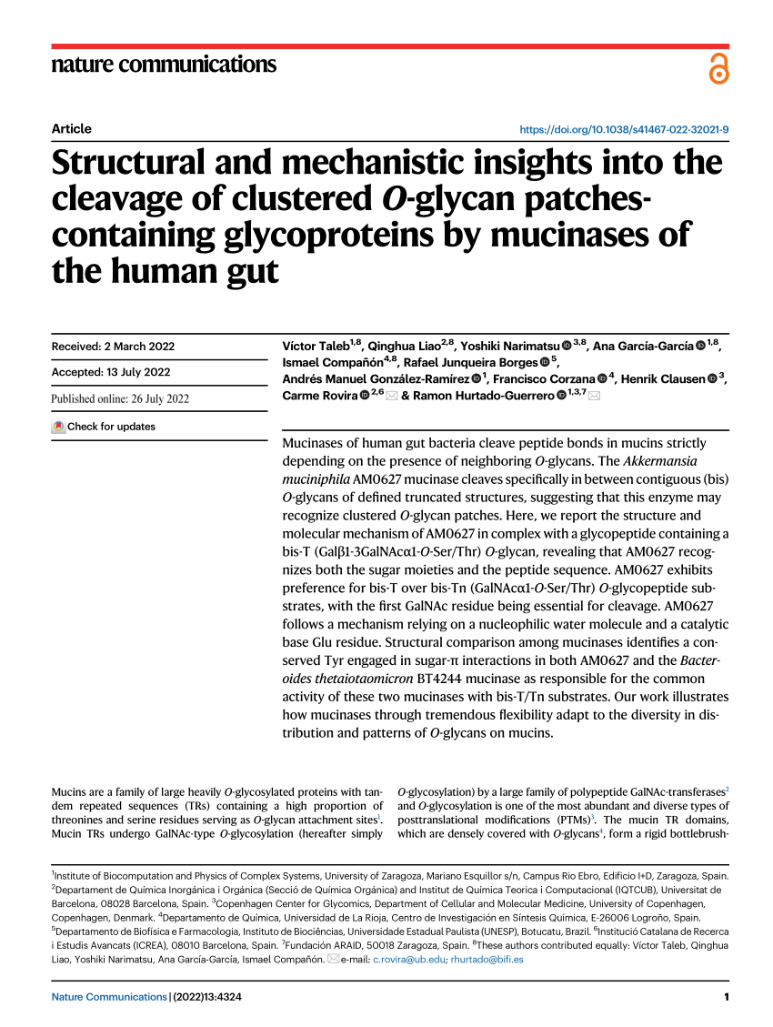 PDF) Structural and mechanistic insights into the cleavage of