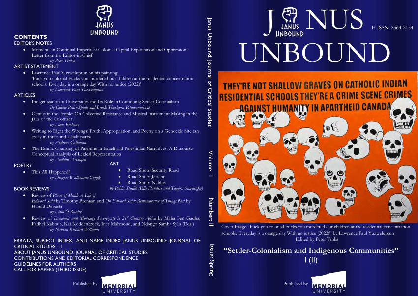 PDF) Janus Unbound: Journal of Critical Studies 1.2 Settler-Colonialism  and Indigenous Communities