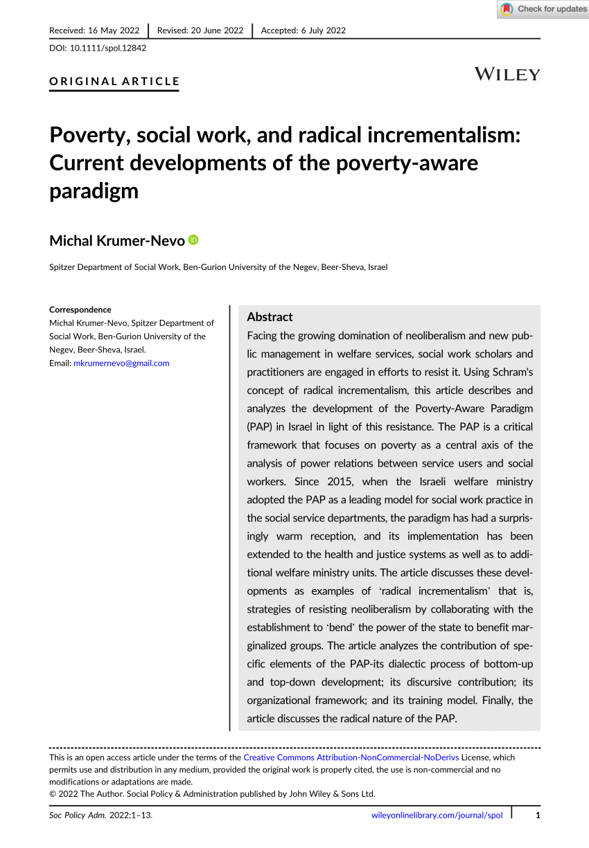 social work research and poverty