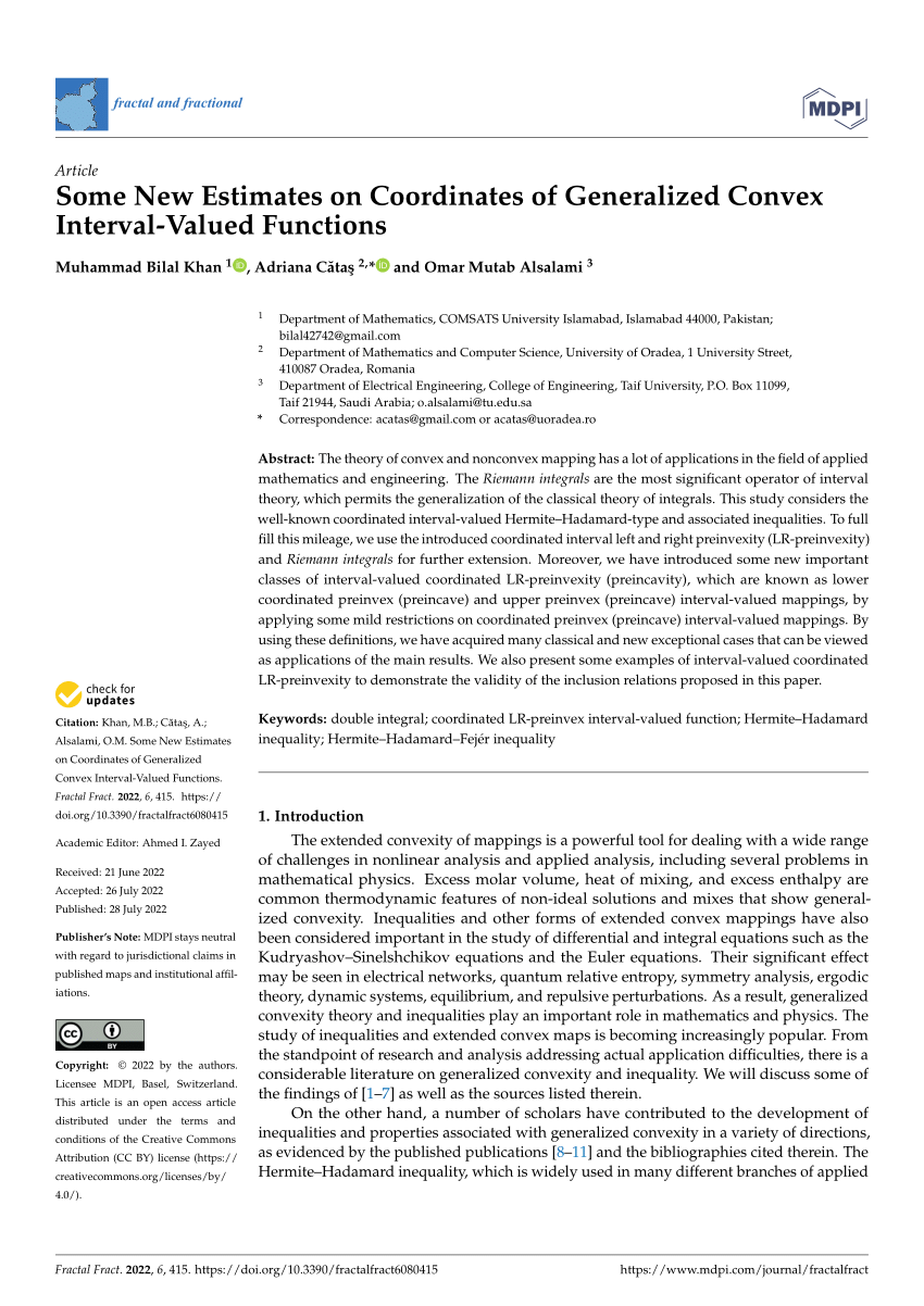 PDF) Some New Estimates on Coordinates of Generalized Convex  Interval-Valued Functions