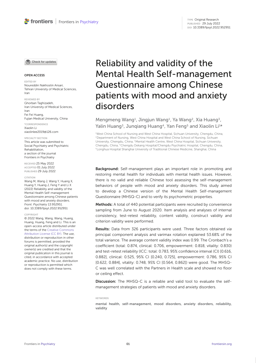 mood disorder questionnaire reliability and validity