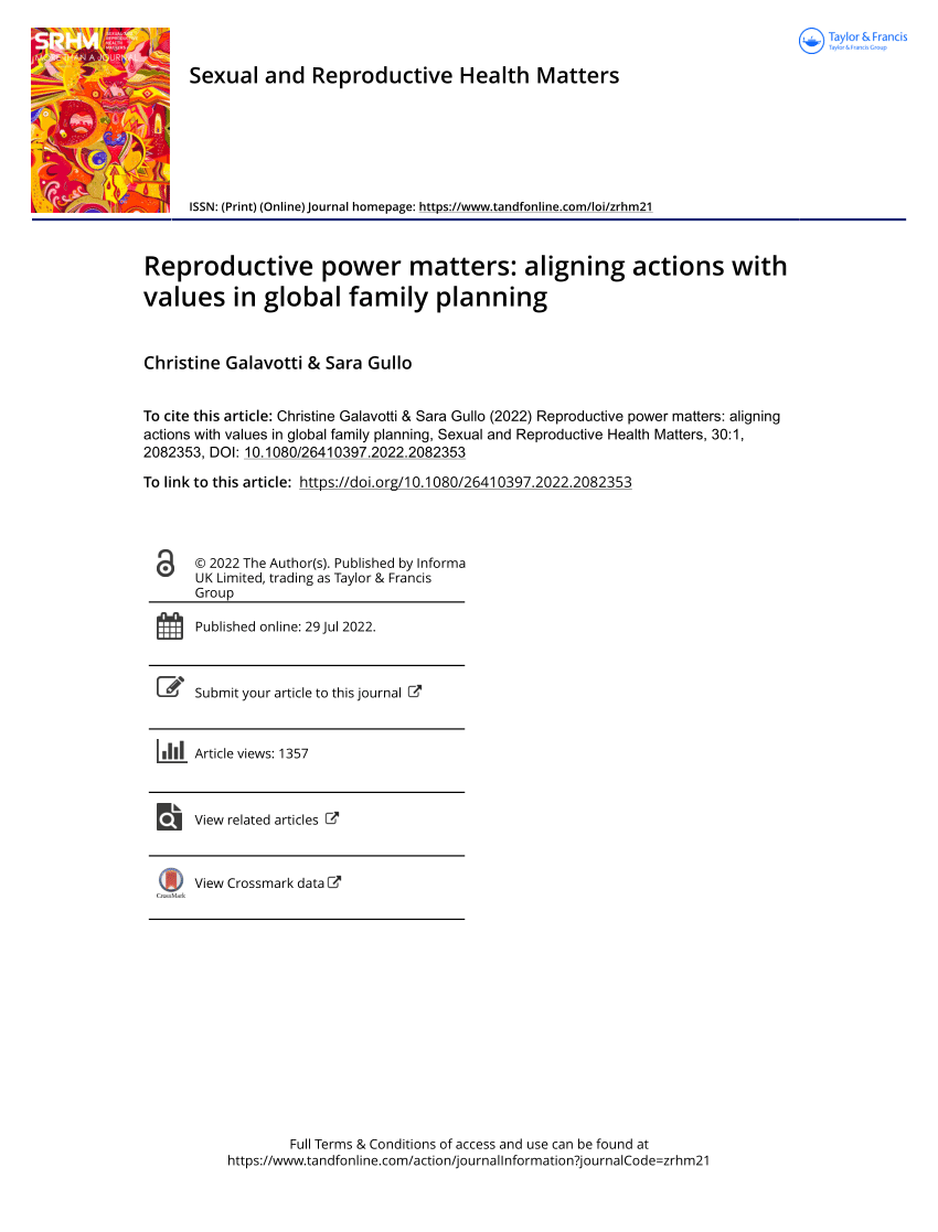 PDF Reproductive power matters aligning actions with values in