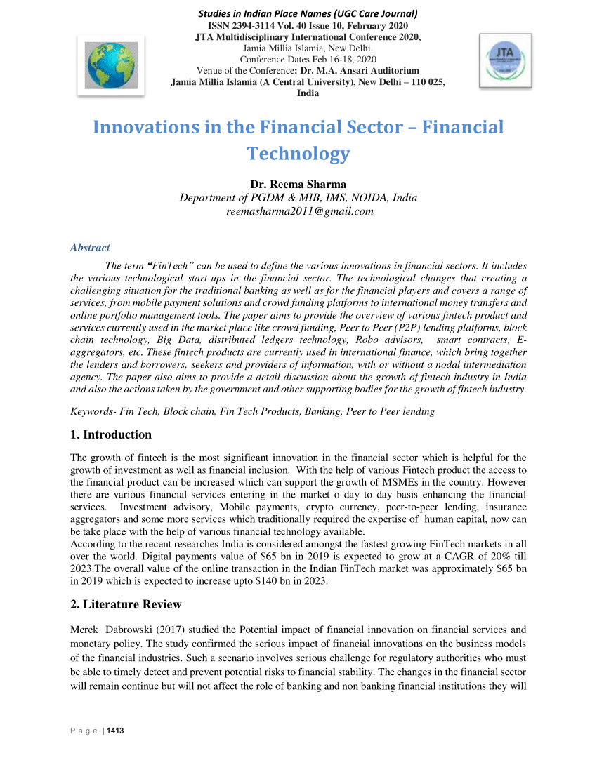 financial technology research papers