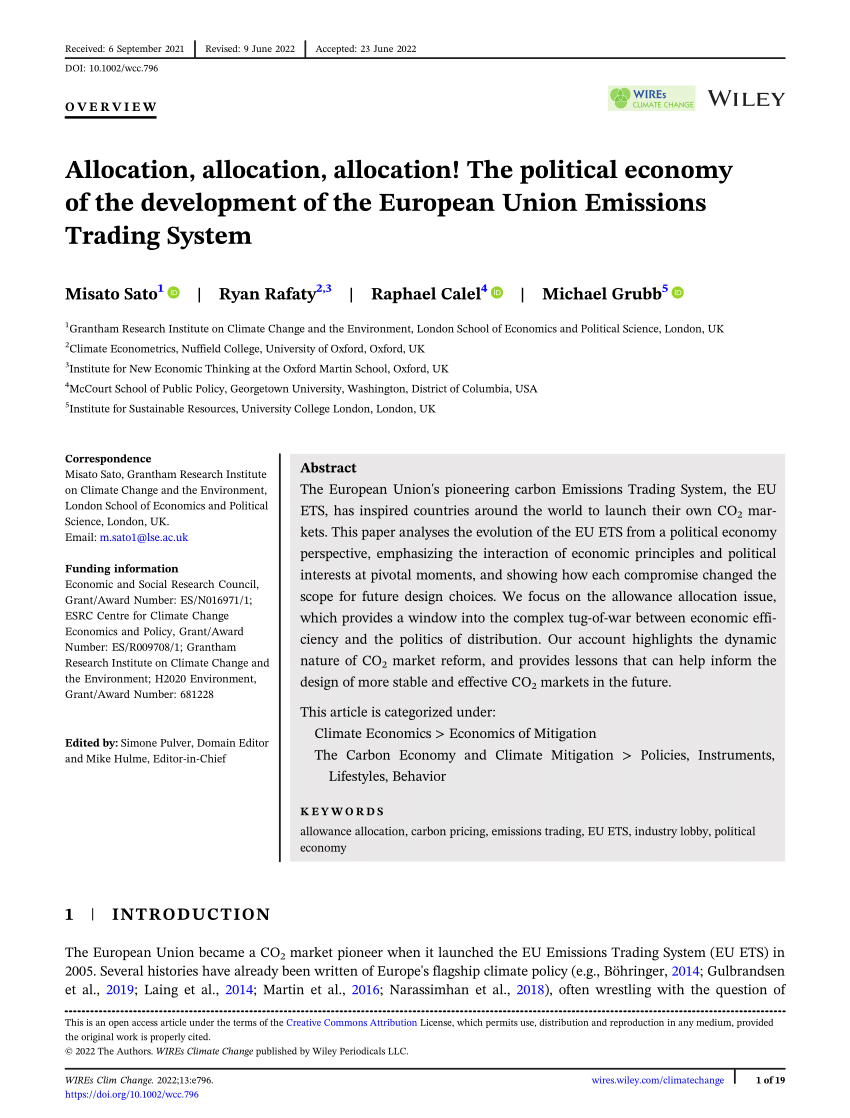 The effect of carbon pricing on technological change for full energy  decarbonization: A review of empirical ex‐post evidence - Lilliestam - 2021  - WIREs Climate Change - Wiley Online Library