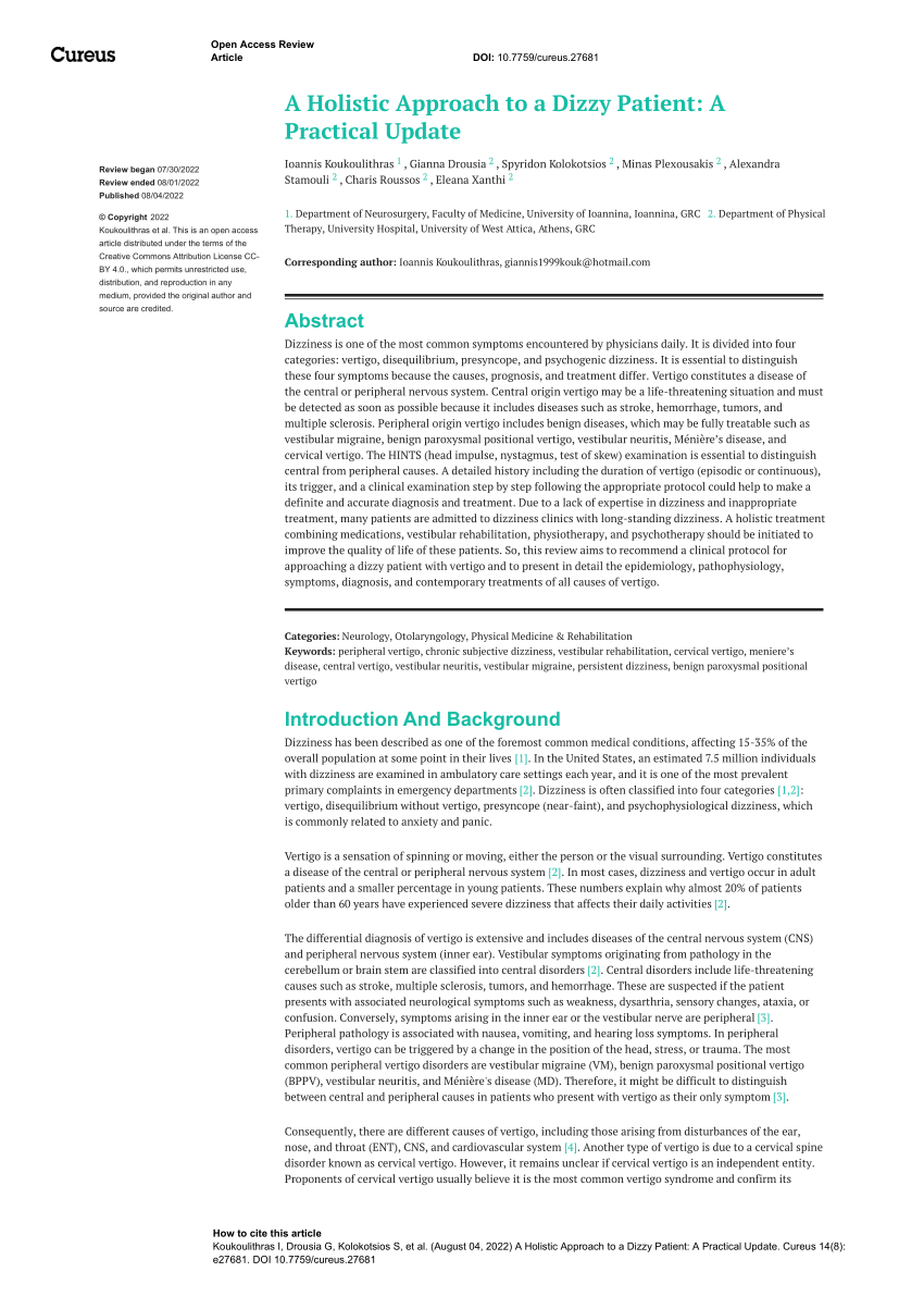 The connection between dizziness (vertigo) & migraine history - Dent  Neurologic