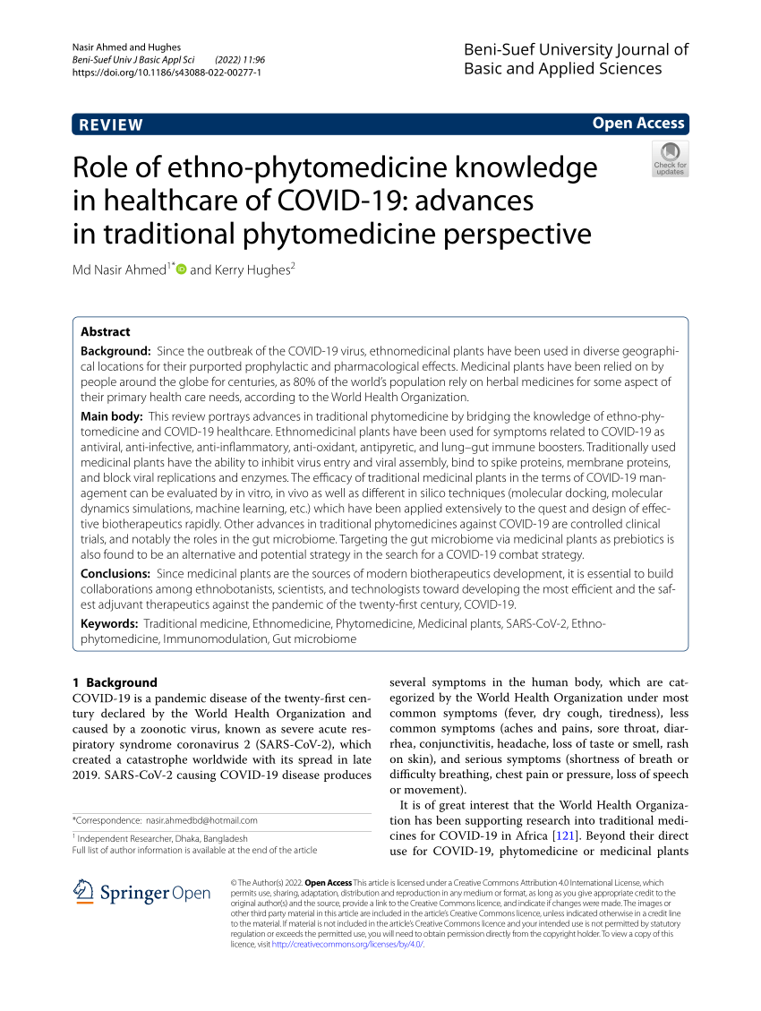 (PDF) Role of ethno-phytomedicine knowledge in healthcare of COVID-19 ...
