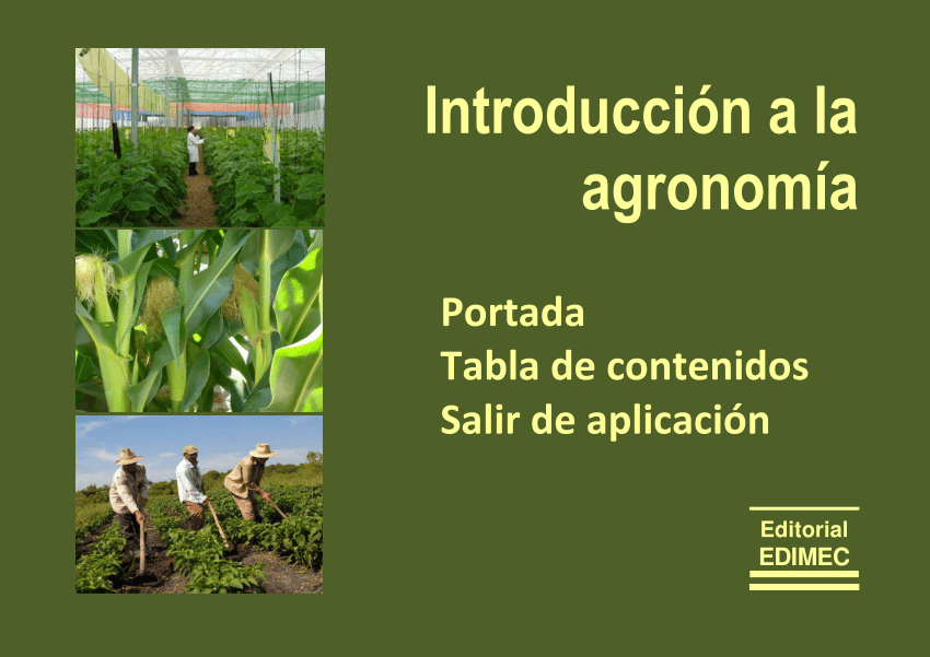 PDF) Introducción a la agronomía Portada Tabla de contenidos Salir de  aplicación Editorial EDIMEC