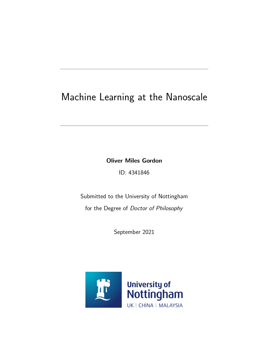 PDF) Machine learning at the nanoscale