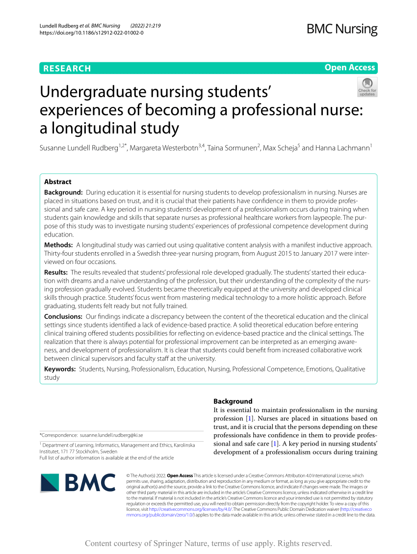 research study about nursing students