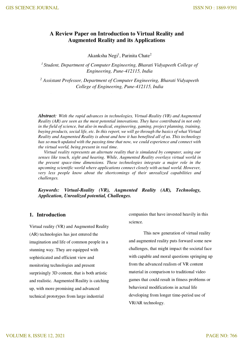 research paper on virtual reality in education