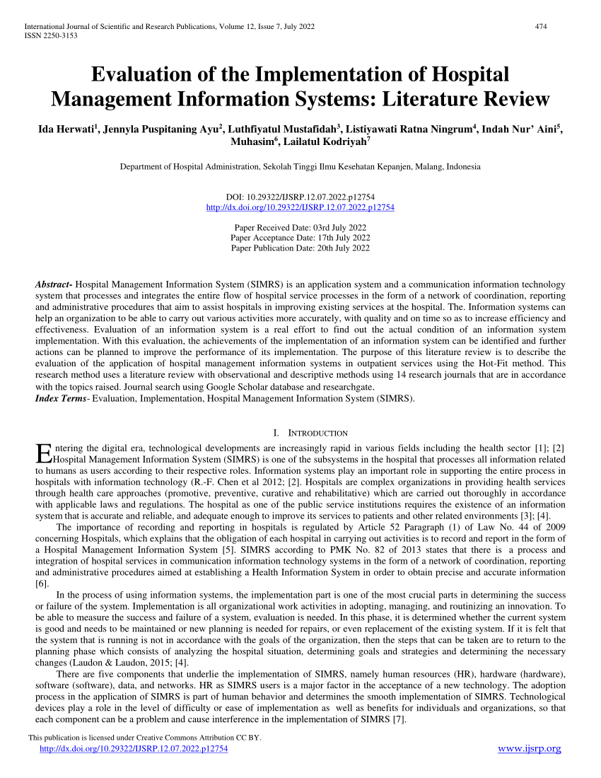 literature review of information management system