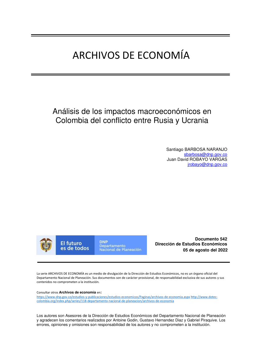 (PDF) Análisis de los impactos macroeconómicos en Colombia del ...