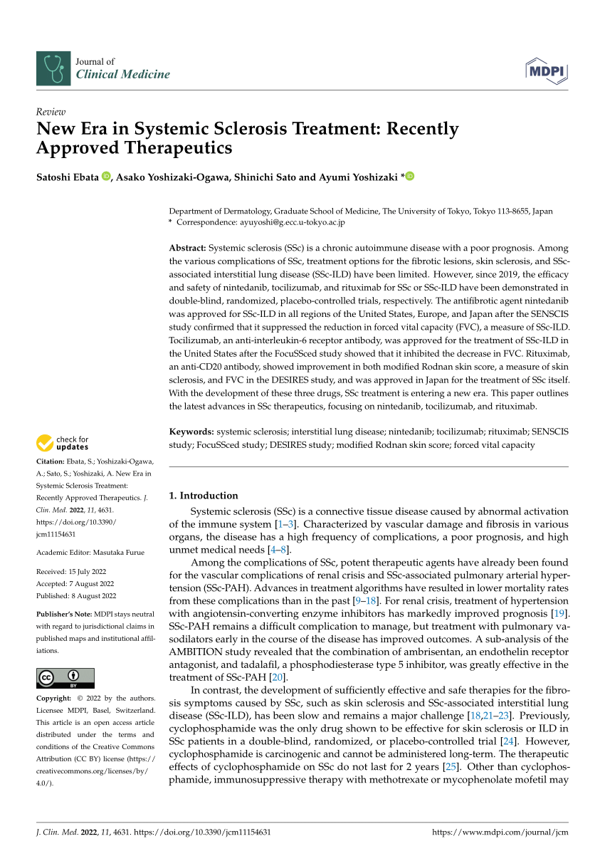 (PDF) New Era in Systemic Sclerosis Treatment: Recently Approved ...