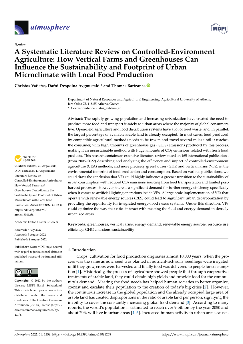 systematic literature review urban agriculture