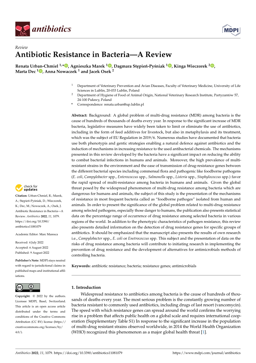 research paper on antibiotic resistance pdf
