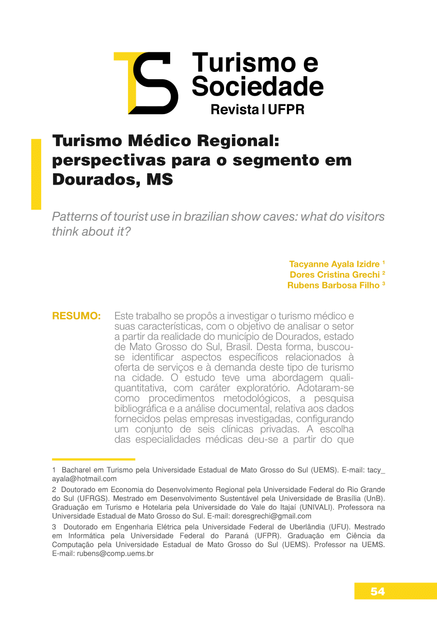 PDF) Turismo Médico Regional: perspectivas para o segmento em