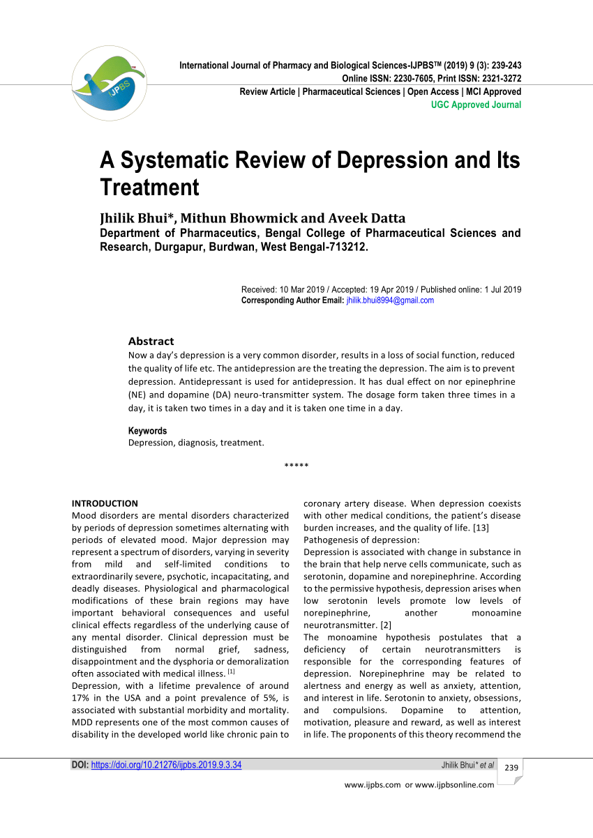 recent research about depression