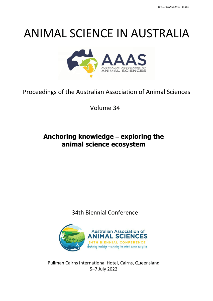 PDF) ANIMAL SCIENCE IN AUSTRALIA Anchoring knowledge -exploring the animal  science ecosystem 34th Biennial Conference