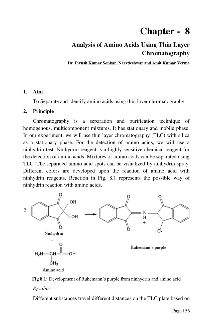 (PDF) Analysis of Amino Acids Using Thin Layer Chromatography